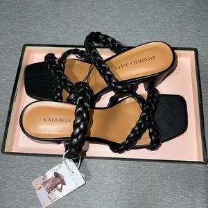 Sincerely Jules Black Braided kitten heels. Size 8, new with tags